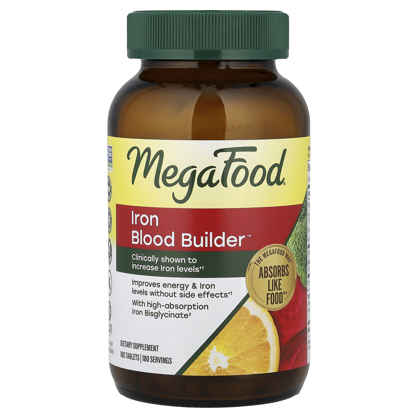 Megafood, Iron Blood Builder™, 180 Tablets UPC 051494101186 | Hilife Vitamins